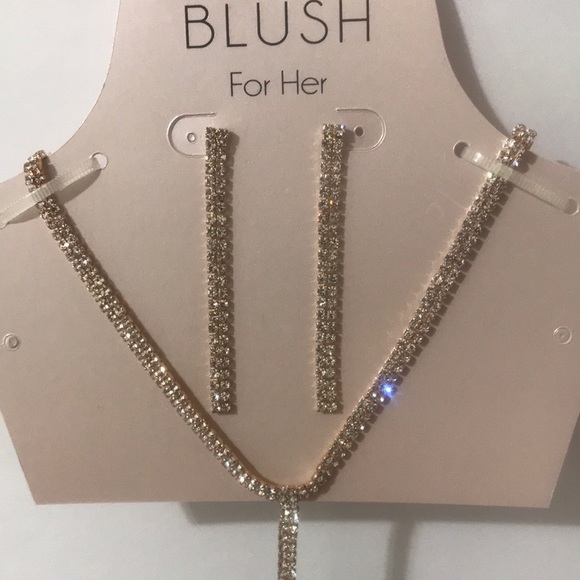 Neck/ Earrings Set BLUSH FOR HER Rose gold - Picture 5 of 14